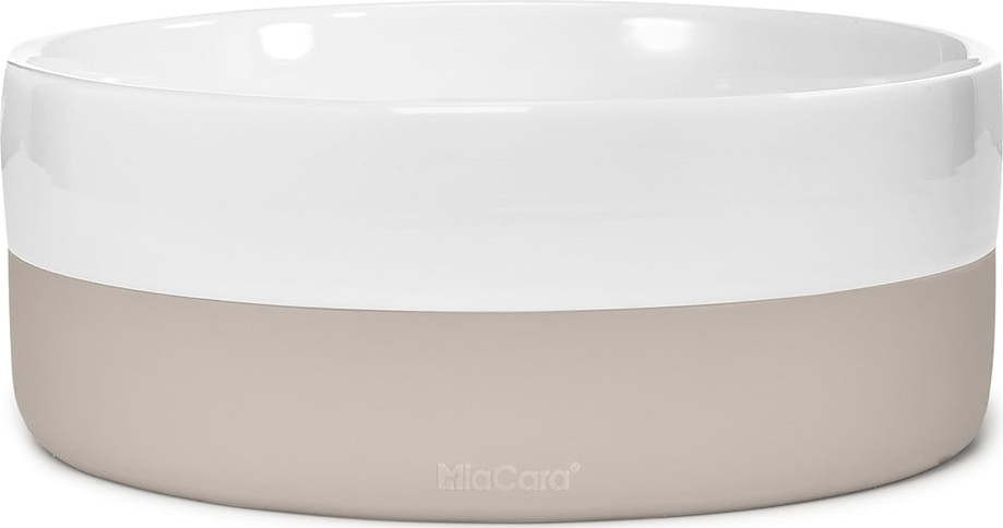 Porcelánová miska pro psa ø 17,5 cm Coppa Greige S/M – MiaCara
