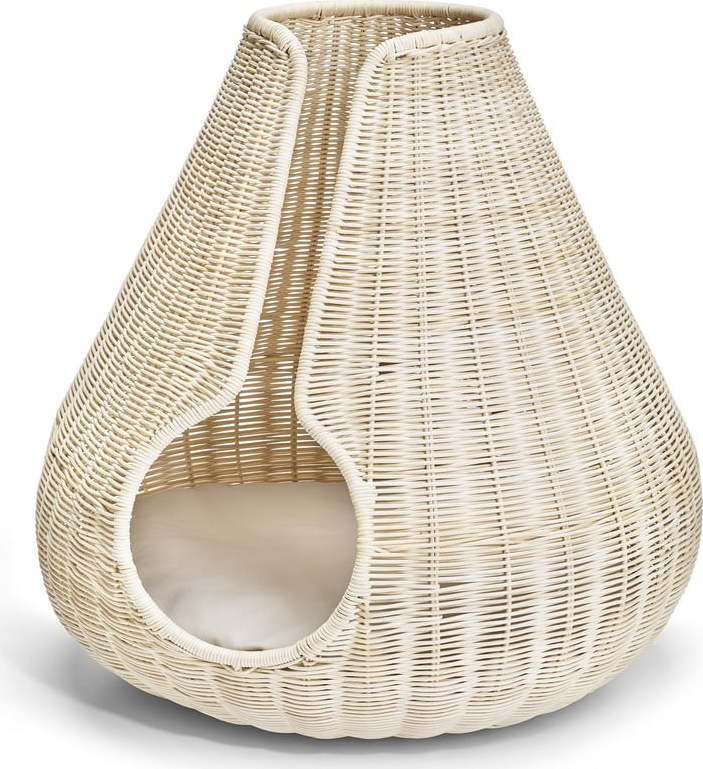 Ratanový pelíšek pro kočku v přírodní barvě ø 56 cm Perla Natural – MiaCara