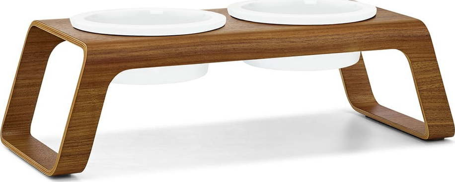 Set misek s podstavcem pro psa Desco Walnut M – MiaCara