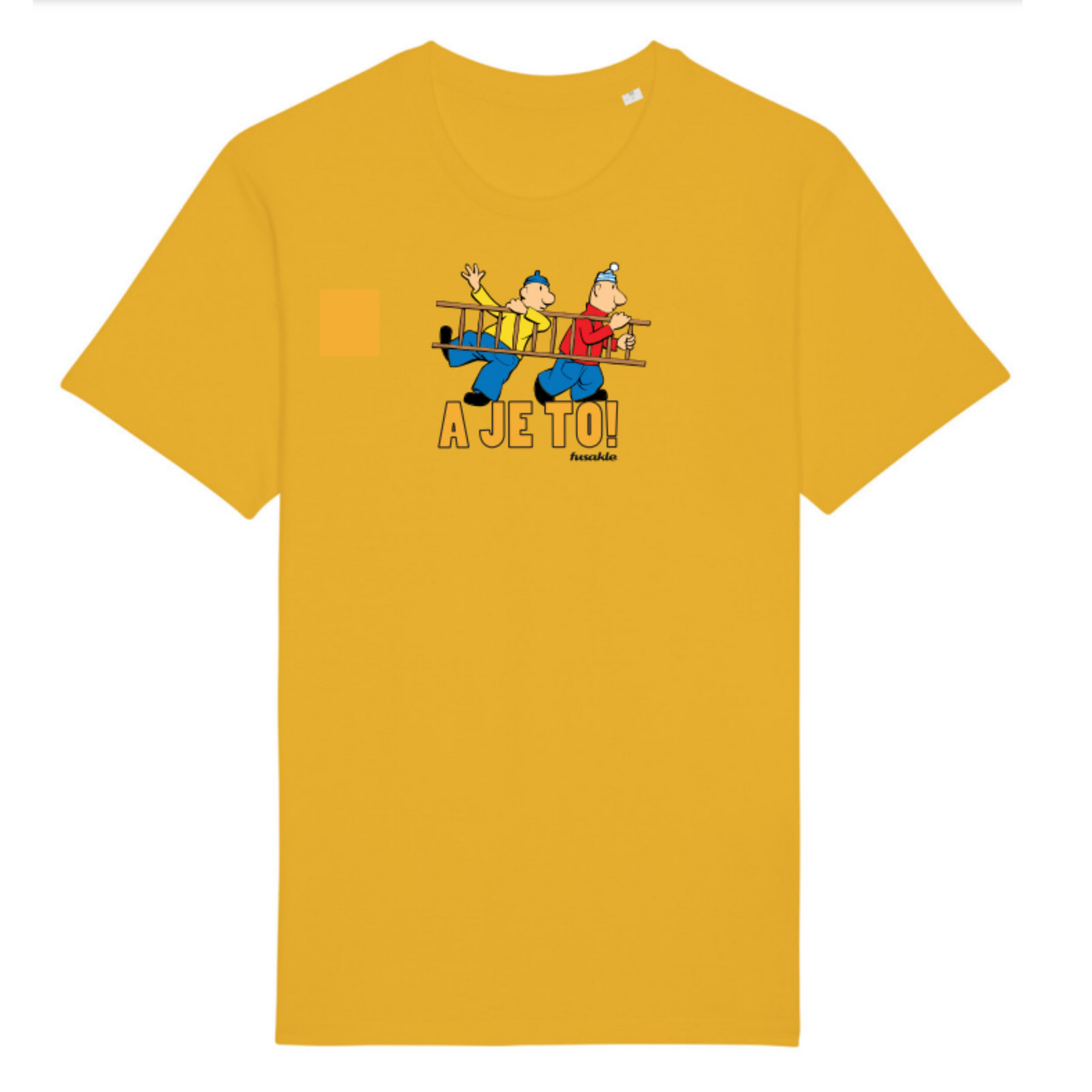 Tričko Pat a Mat - S žebříkem žluté Fusakle