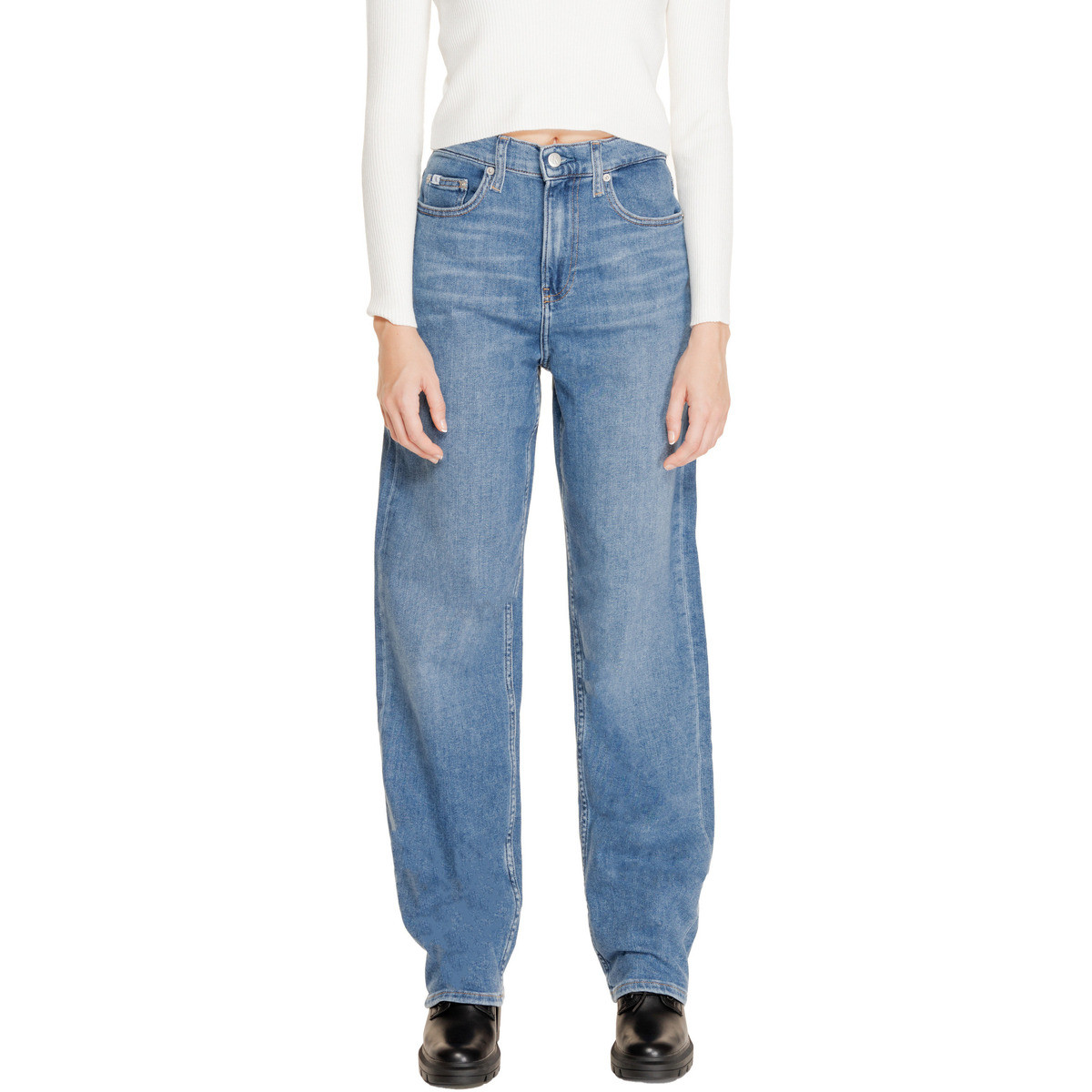 Calvin Klein Jeans  HIGH RISE LOOSE J20J223643  Modrá