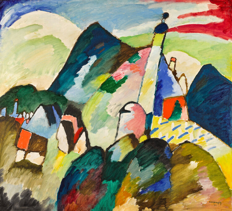 Wassily Kandinsky Obrazová reprodukce Murnau with Church II (1910), Wassily Kandinsky, 40x35 cm