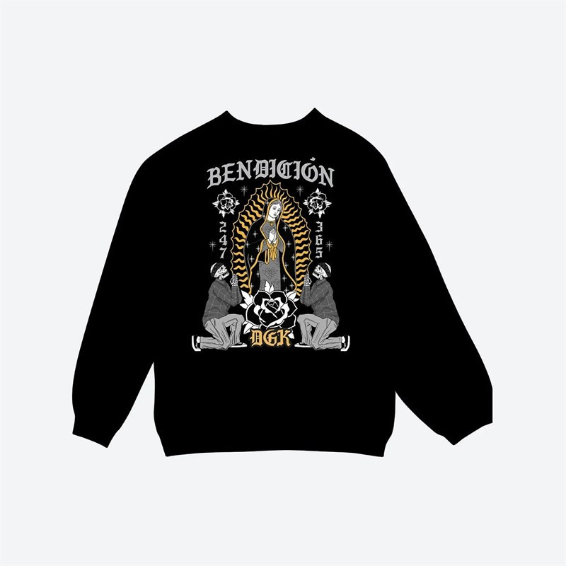 mikina DGK - Bendicion Crewneck Fleece Black (BLACK)