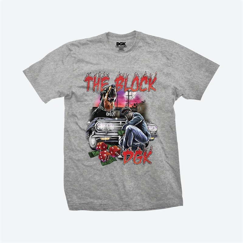 triko DGK - The Block Tee Gray Heather (GRAY)