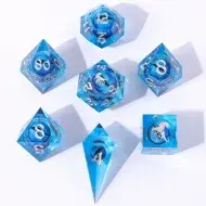 HYMGHO Always Watching Dragon's Eye Sharp Edge Resin Dice Set - Blue