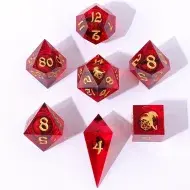 HYMGHO Always Watching Dragon's Eye Sharp Edge Resin Dice Set - Red