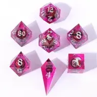 HYMGHO Always Watching Dragon's Eye Sharp Edge Resin Dice Set - Pink