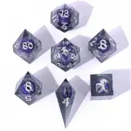 HYMGHO Always Watching Dragon's Eye Sharp Edge Resin Dice Set - Smoky Grey