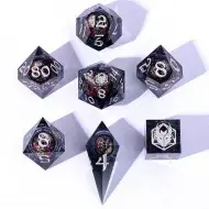 HYMGHO Always Watching Bone Gaze Sharp Edge Resin Dice Set - Black