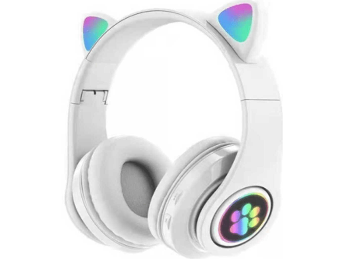 Bezdrátová sluchátka s kočičíma ušima - bílá