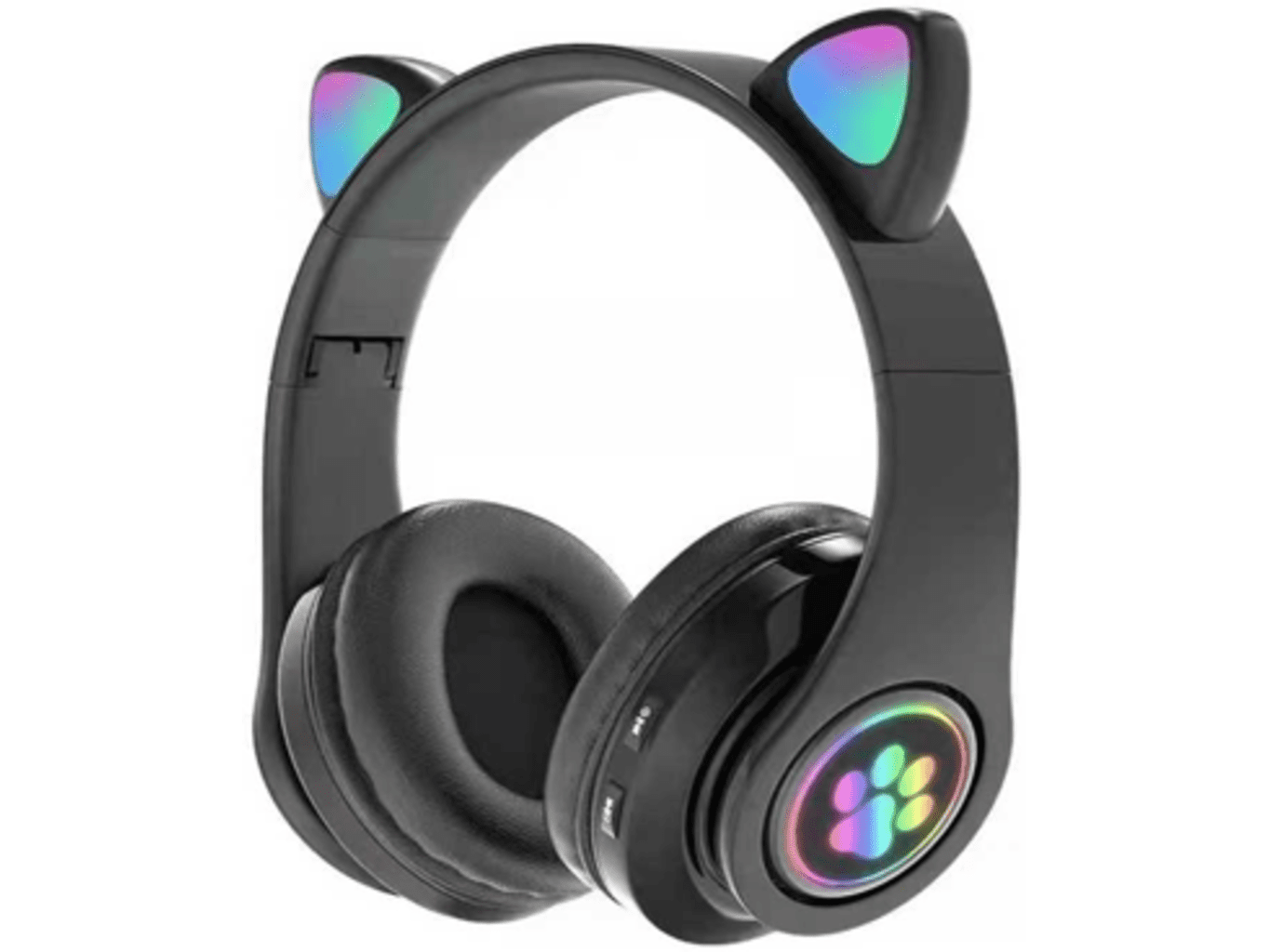 Bezdrátová sluchátka s kočičíma ušima - černá