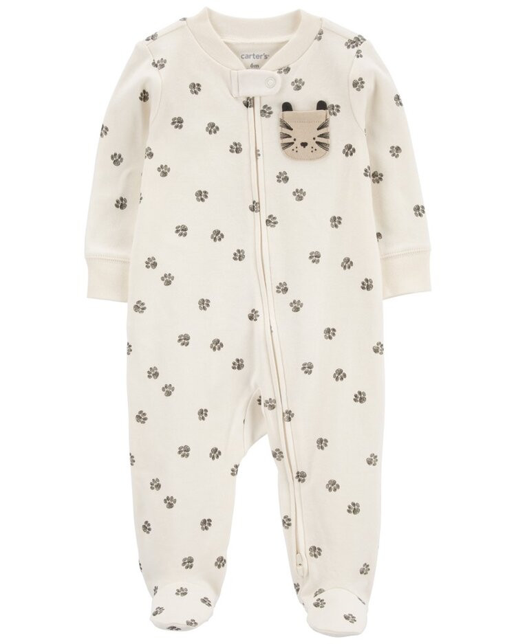 CARTER'S Overal na zip Sleep&Play Ivory Paw kluk 9m/vel. 74