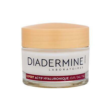 Diadermine Expert Actif Hyaluronique Day Cream dámský denní hydratační krém pro suchou zralou pleť 50 ml pro ženy poškozená krabička