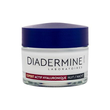 Diadermine Expert Actif Hyaluronique Night Cream dámský noční hydratační krém pro suchou zralou pleť 50 ml pro ženy poškozená krabička