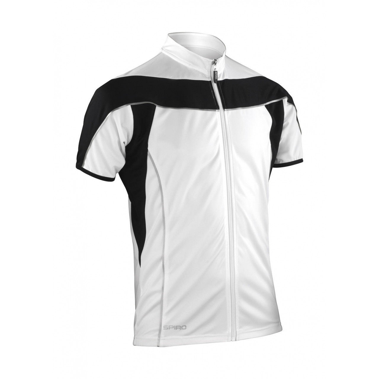 Triko pánské Spiro Bike Full Zip - bílé-černé, M