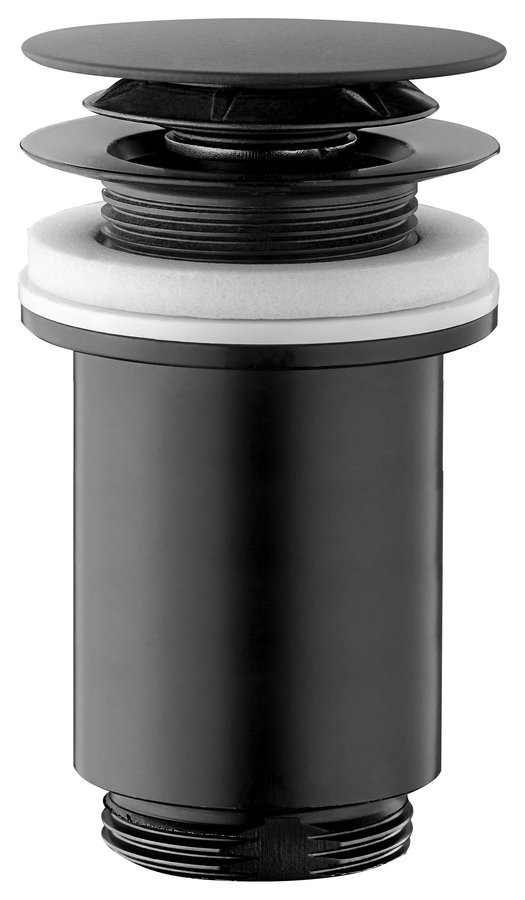 Omp Tea Umyvadlová výpust 5/4“, click-clack, velká zátka, tl. max 80, čená mat 7533.370.5X