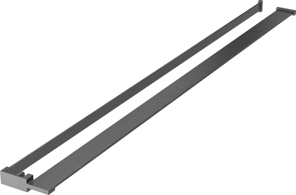 MEXEN Držák na ručníky s poličkou pro sprchovou zástěnu kartáčováný grafit 800-02-66