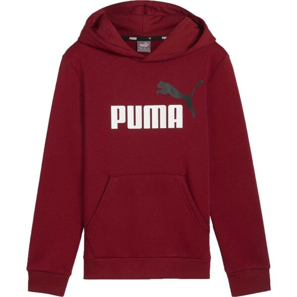 Puma ESSENTIALS + BIG LOGO HOODIE Chlapecká mikina, vínová, velikost