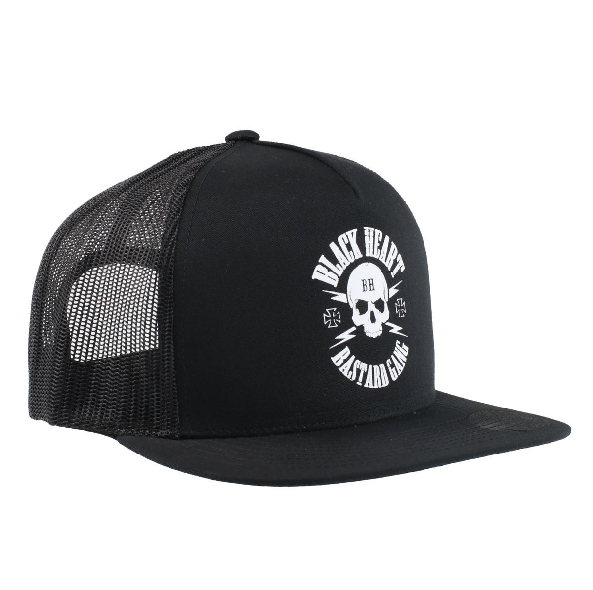 kšiltovka BLACK HEART - BASTARD SKULL - WHITE