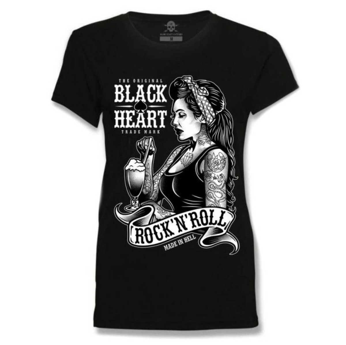 tričko street pánské - PIN UP SHAKE - BLACK HEART - 12900 S