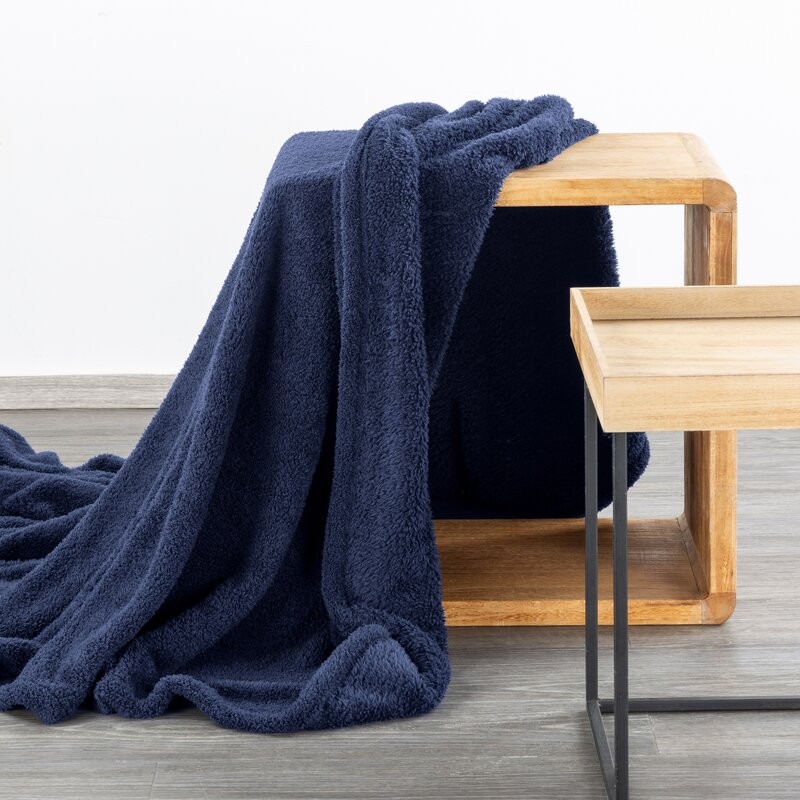 Eurofirany Unisex's Blanket 452291 Navy Blue