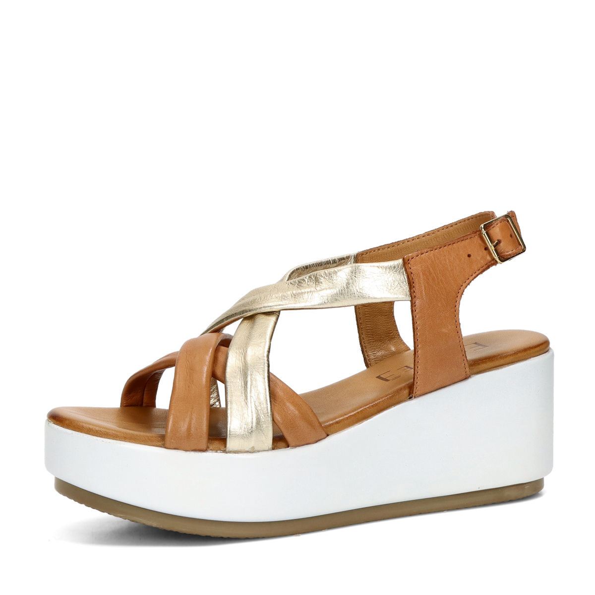 ETIMEĒ dámské kožené sandály - hnědé - 36