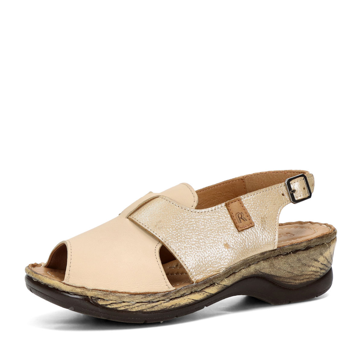 Robel dámské kožené sandály - béžovo zlaté - 36