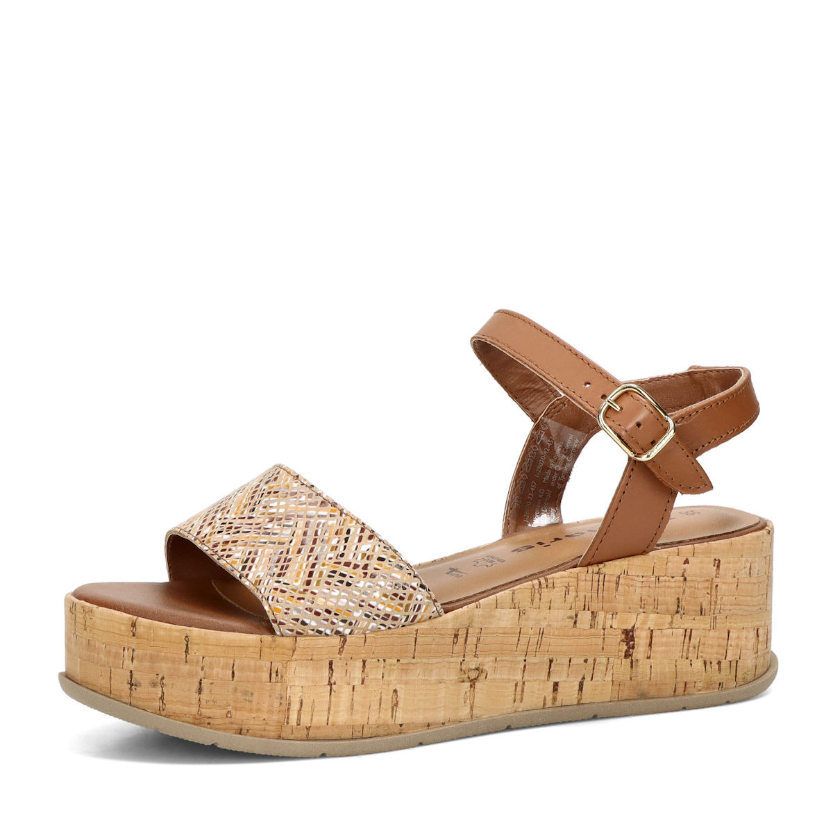 Tamaris dámské kožené sandály - koňakové - 36