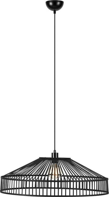 Černé závěsné svítidlo s bambusovým stínidlem ø 70 cm Tapa – Markslöjd