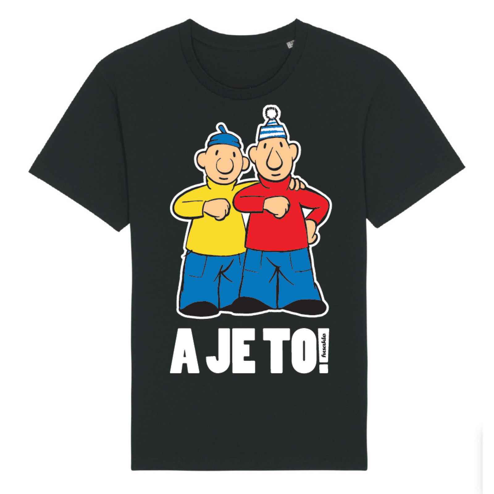 Tričko Pat a Mat -velké A je to! černé Fusakle
