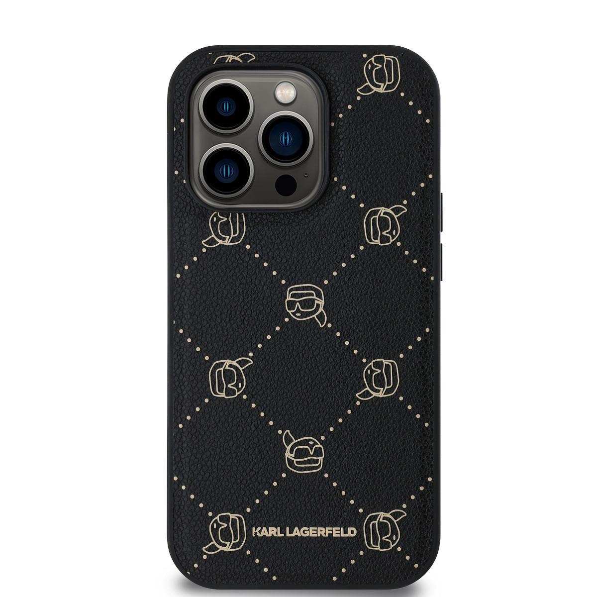 Zadní kryt Karl Lagerfeld PU Karl Heads Pattern Magsafe pro Apple iPhone 14 Pro, černá