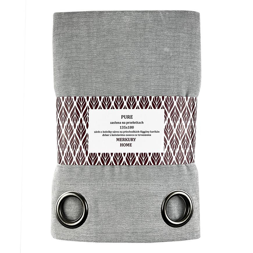 Závěs Pure na průchodkách 135x180 světlý šedá