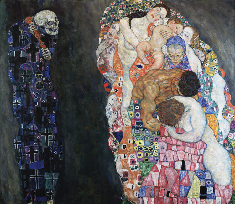 Gustav Klimt Obrazová reprodukce Life And Death (1910–1915), Gustav Klimt, 40 × 35 cm