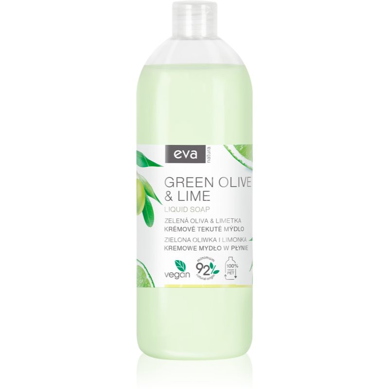 Eva Natura Green olive & Lime krémové tekuté mýdlo na ruce náhradní náplň 1000 ml