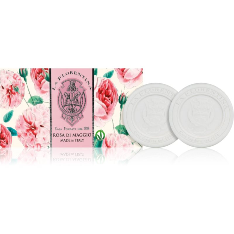 La Florentina Rose of May Sculpted Soap přírodní tuhé mýdlo s vůní růží 2x115 g