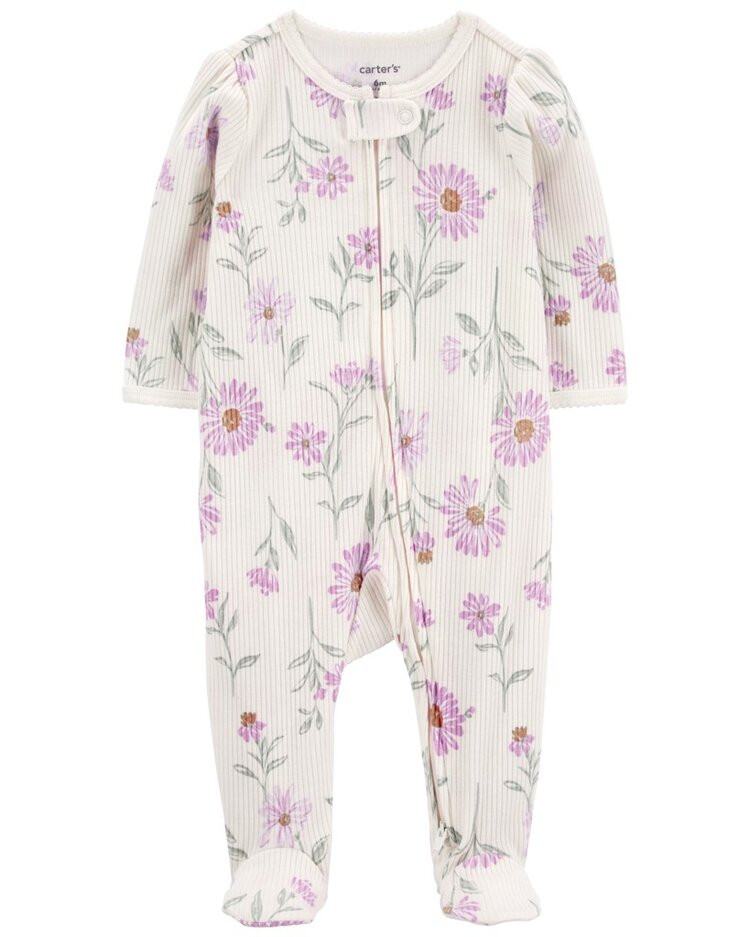 CARTER'S Overal na zip Sleep&Play Ivory Floral holka 3m/vel. 62