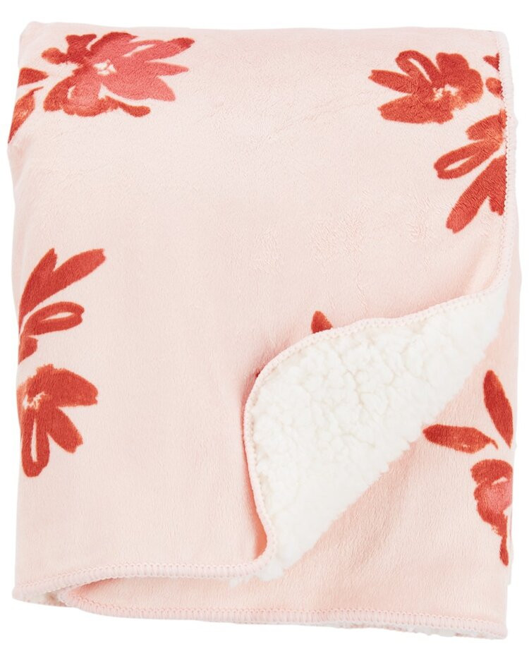 CARTER'S Deka sherpa beránek Pink Floral 80x110 cm