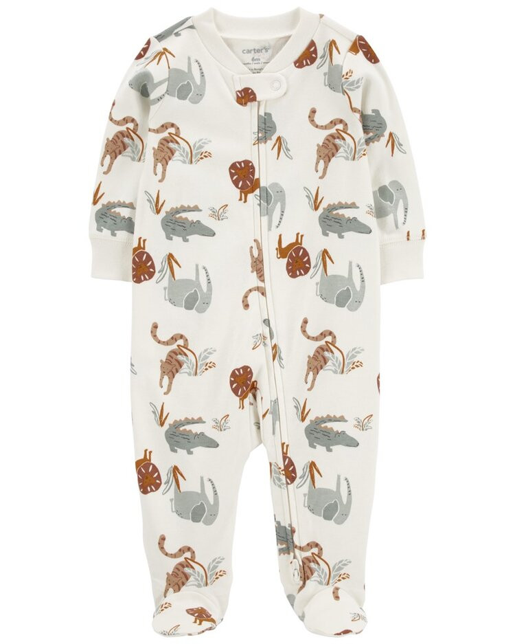 CARTER'S Overal na zip Sleep&Play Ivory Animal kluk 6m/vel. 68