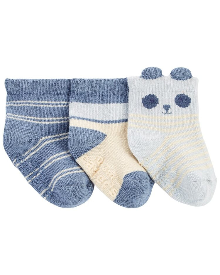 CARTER'S Ponožky Blue Panda Stripe kluk LBB 3 ks 3-12m