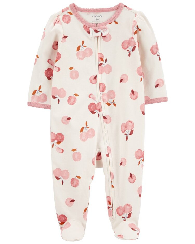 CARTER'S Overal na zip Sleep&Play Ivory Apple holka 3m/vel. 62