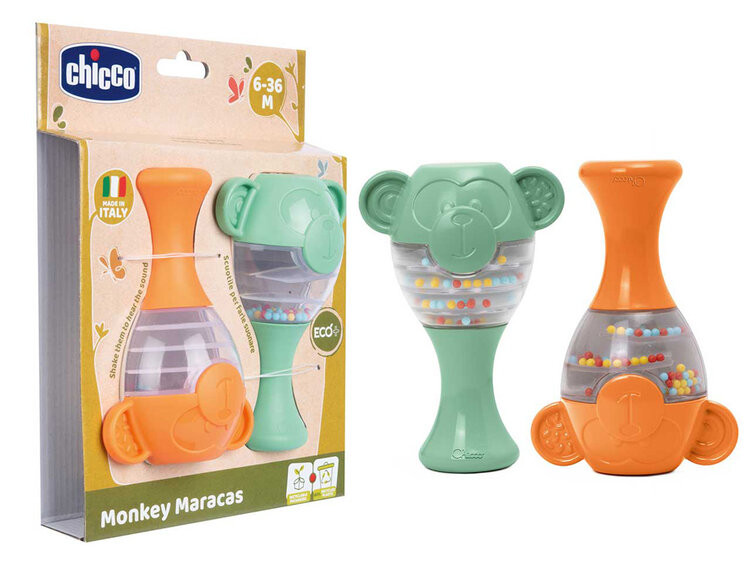 CHICCO Chrastítko Maracas Opice Eco+ 6m+