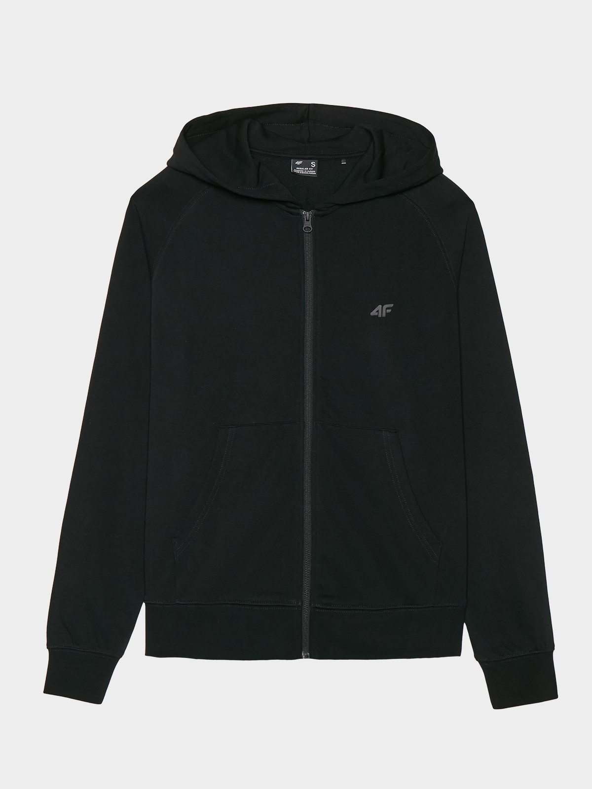 Dámská tepláková rozepínací mikina s kapucí - černá