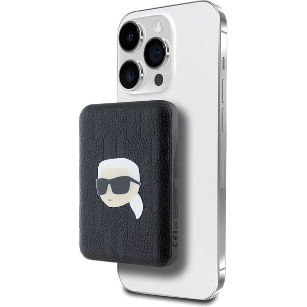 Karl Lagerfeld Embossed Karl Head MagSafe Powerbanka 5000mAh černá