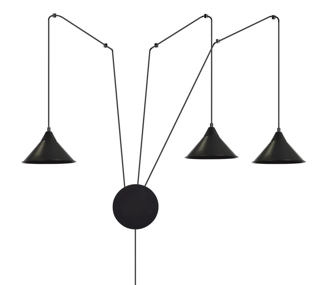 EMIBIG Lustr na lanku ABRAMO 3xE27/15W/230V černá