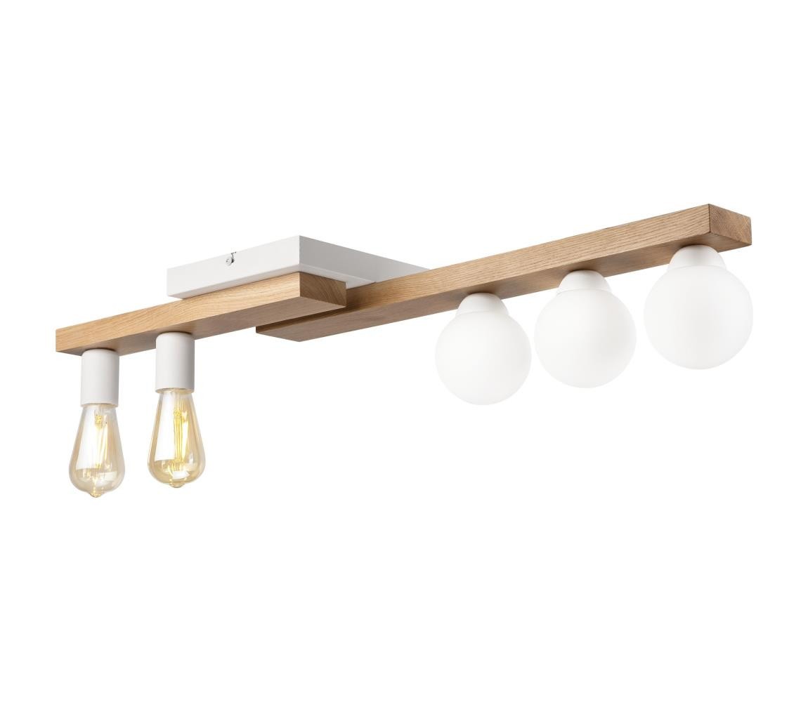 Přisazený lustr MATTE 2xE27/15W/230V + 3xG9/5W/230V bílá/dub