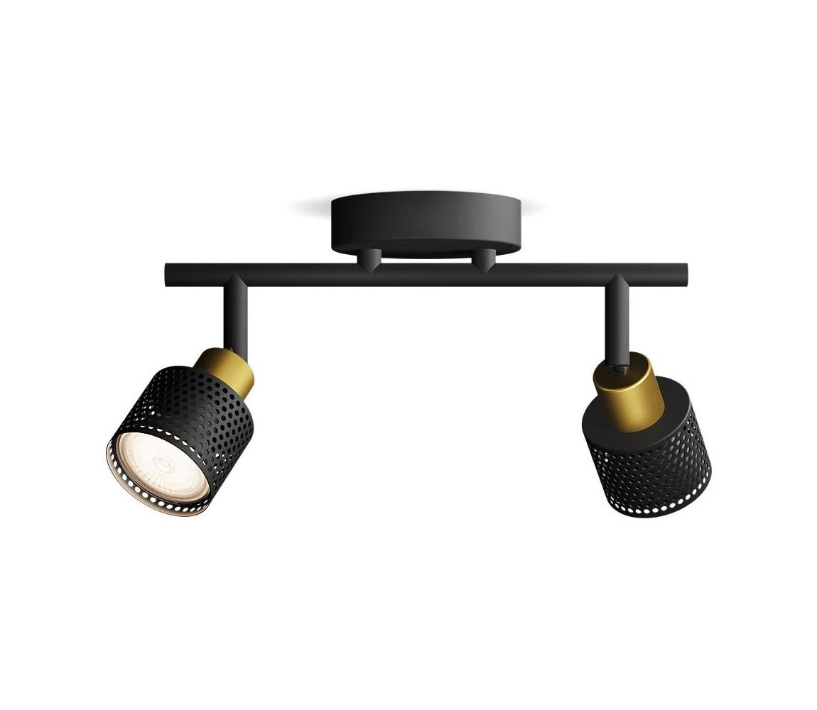 Philips Philips - Bodové svítidlo NIALL 2xGU10/5W/230V černá/mosaz