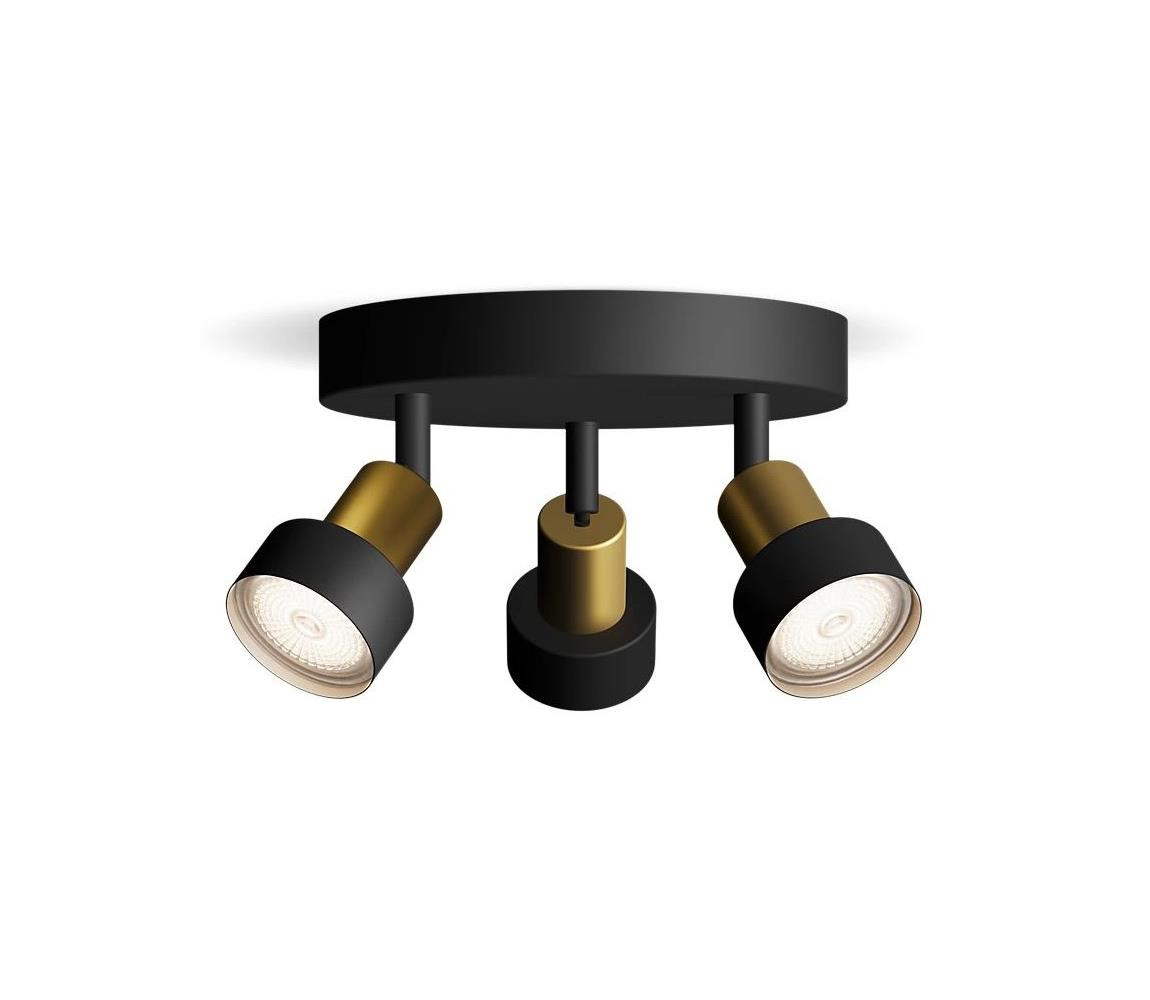 Philips Philips - Bodové svítidlo CONDUIT 3xGU10/5W/230V černá/mosaz