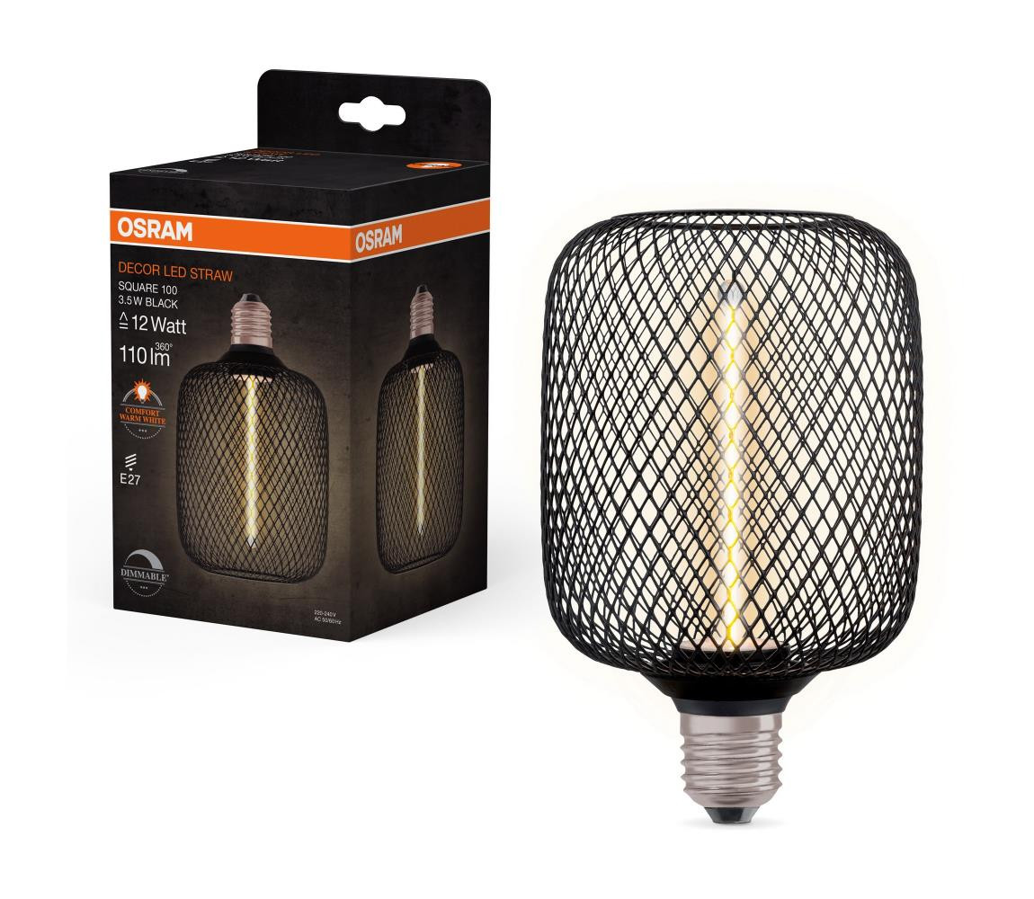 Osram LED Stmívatelná žárovka DECOR FILAMENT E27/3,5W/230V 1800K černá - Osram