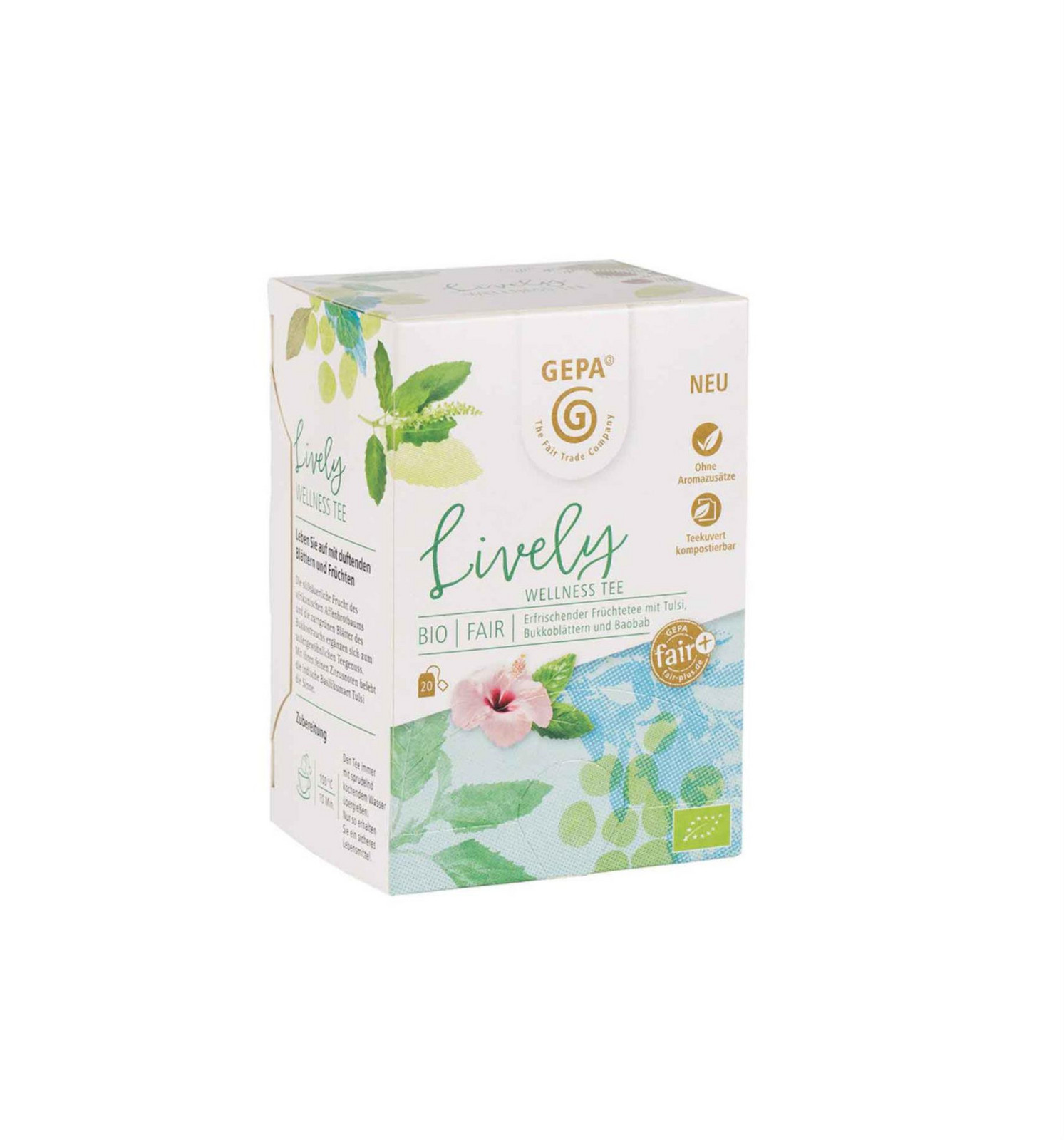 Ovocný čaj Lively - Fairtrade, bio, 20 x 1,7 g