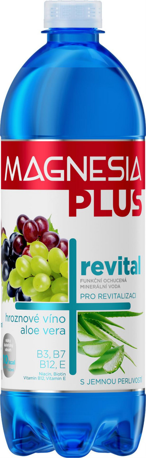 Minerální voda Magnesia Plus - Revital, hroznové víno, aloe vera, jemně perlivá, 6x 0,7 l